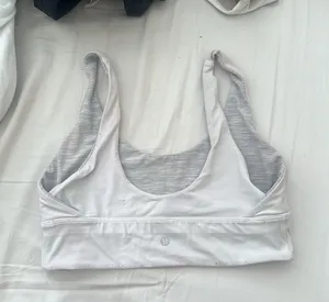 Lululemon reversible sports bra size 10 grey and white stripes thumbnail 4
