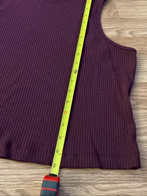 Old Navy Ribbed Mock Neck Tank Top Burgundy Size XL thumbnail 4