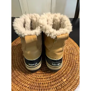 Sorel Winter Carnival Waterproof Tan Black Faux Fur Snow Duck Boots Womens‎ 7 thumbnail 6