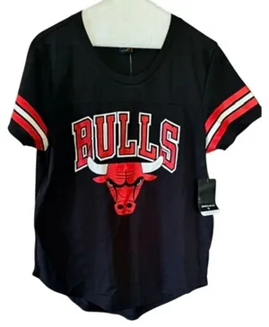 NBA Chicago Bulls Black Mesh Jersey T-Shirt Large NWT Ultra Game thumbnail 1