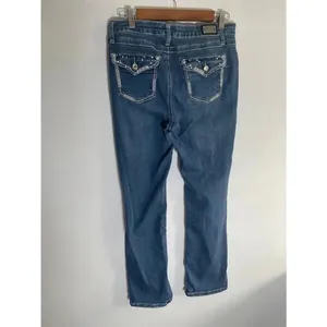 Women's Earl Jeans Barely Boot Bling Y2K Bootcut Jeans Size 10 Blue GUC!‎ 0122 thumbnail 5