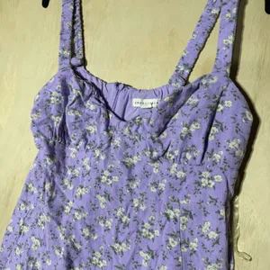Aeropostale Purple Floral Mini‎ Dress Women's Large Cottagecore Summer Sundress thumbnail 2
