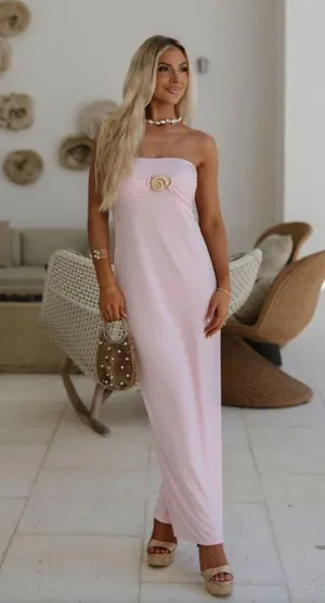 These Three Boutique Pink Seashell Maxi Dress thumbnail 2