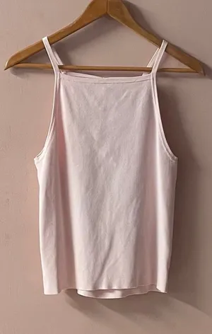 Zara Light Pink Square Neckline Tie Back Top Size L (See Description) thumbnail 1