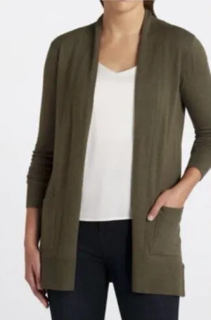 Pink Clover New Women Small Green Two Pocket Long Sleeve Open Cardigan thumbnail 1