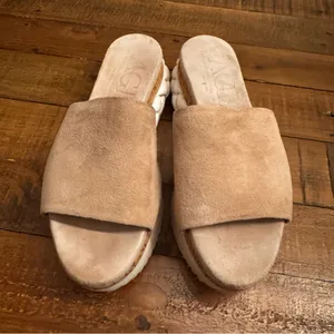 AGL Suede Slide‎ Platform Sandals Tan Size 7.5 thumbnail 4