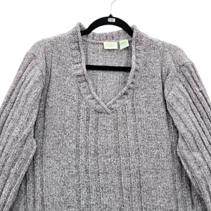 Purple Chunky Oversized Ribbed Y2K Vintage‎ Soft Erika Chenille Sweater Plus 2X thumbnail 3