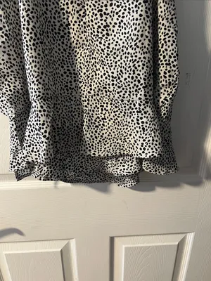 Black and White Spotted Cowl Mini Dress thumbnail 6