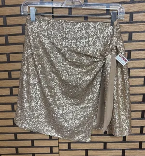 House Of Harlow Gold‎ Sequin Mini Skirt Size XS thumbnail 1