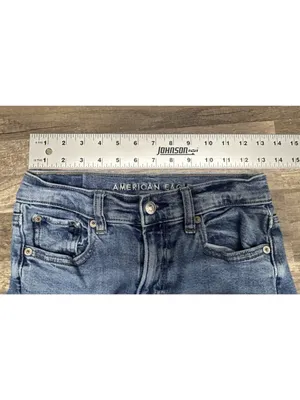 American Eagle Jeans Womens O (26x30) Cargo Super High Rise Baggy Straight Blue thumbnail 6