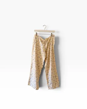 Lauren Ralph Lauren Floral Blue Yellow Embroidered logo pajama Set Sz M thumbnail 7