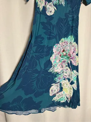 Maeve by Anthropologie Floral Elia Dress in Turquoise Size 2 thumbnail 9