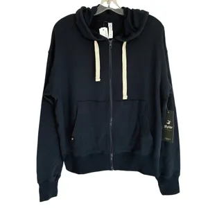 Glyder Vintage Oversized‎ Zip Up Hoodie Navy Blue Women Small NWT $88 PDP-6865 thumbnail 6
