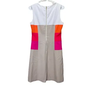 Calvin Klein Colorful Stripe Stretch Crepe Sleeveless‎ Sheath Dress Size 4 thumbnail 6