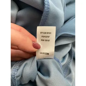 Lulus Mila Slate Blue‎ Ruffled Off-The-Shoulder Maxi Dress Size Small thumbnail 9