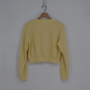 Aritzia TNA Cozy Fleece Perfect Crew Sweatshirt Yellow Solid Pullover Women's S thumbnail 5