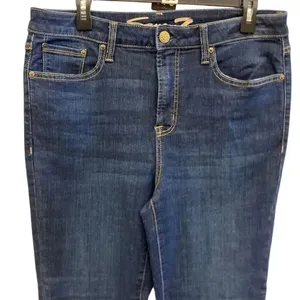Seven7 high rise vintage straight dark wash non ripped jeans size 12 #740 thumbnail 5