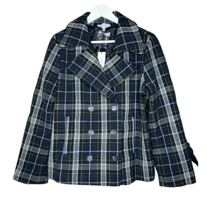 Anthropologie Current Air Plaid Double Breasted Coat Medium thumbnail 1
