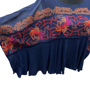 Free People Size Medium Beautiful‎ Bold Embroidered Love Letter Top Tee thumbnail 3