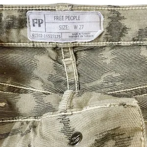 Free‎ People Women's Green Long and Lean Edgy Camo Skinny Denim Jeans - 27 thumbnail 6