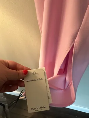 NWT Abercrombie & Fitch boatneck side cutout pink midi dress thumbnail 4