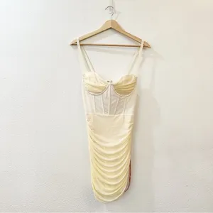 Oh Polly Women's Overload Mesh Bodycon Corset Mini Dress Size 6 NWT‎ Ivory thumbnail 2