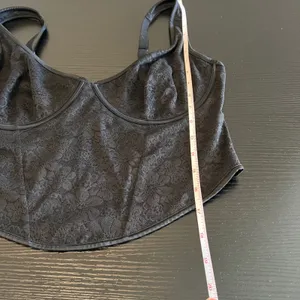 Victoria's Secret PINK Black Lace Corset Bra Top Underwire Floral XL thumbnail 10