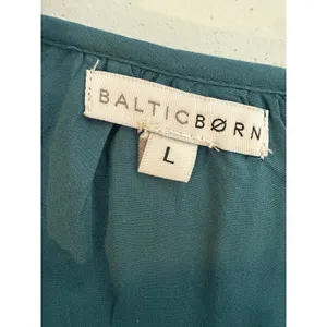 Baltic Born Maxi Dress Size Large Teal Boho Tiered Crochet Trim Romantic Prairie thumbnail 4