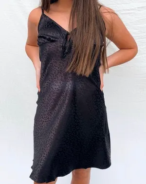 Black Leopard Midi Dress thumbnail 1