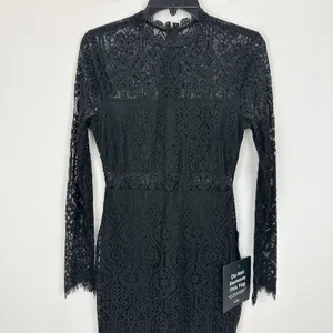 Lulus Appetite for Seduction Black Lace Long Sleeve Dress Party Gothic Small NWT thumbnail 8