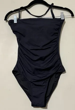 HOLIPICK size XS one piece black swimsuit padded adjustable & removable strap thumbnail 1