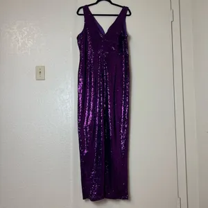 Venus Purple Sequin Maxi Dress Size XL thumbnail 5