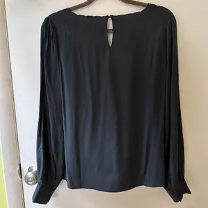Sézane black Juliette blouse 100% silk US 8 Size M thumbnail 3