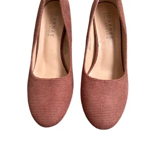 Journee Collection Women Brown Corduroy Block Heel Pumps Shoes Size 9‎ Casual thumbnail 3