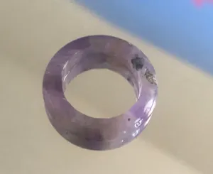 Amethyst Handcrafted genuine stone band ring 6 thumbnail 3