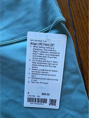 Lululemon Align High Rise 25” Tidal Teal Size 6 NWT thumbnail 4