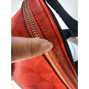 Coach C8604 Mini Court Backpack Canvas Pebble Leather In Signature IM/Miami Red thumbnail 12