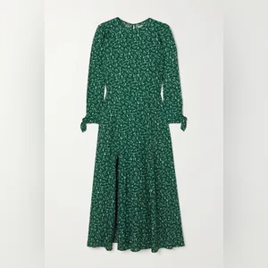 NWT Reformation Zelda Dress Emerald Green Midi Dress Prairiecore Size 10 thumbnail 5