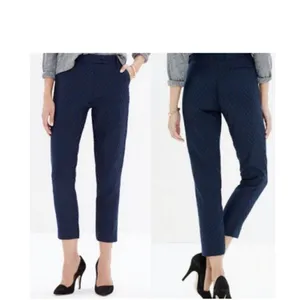 Madewell Et Sezane pants women's 4 crop chevron career dress trouser blue black thumbnail 2