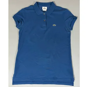 Lacoste Blue Collared Button-Up Polo Short Sleeve Shirt Blouse Size 40 (M) 🐊✨ thumbnail 2