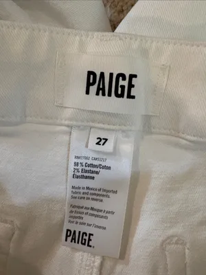 Paige Anessa High Rise Wide Leg Ankle Jeans in Tonal Ecru size 27 thumbnail 7