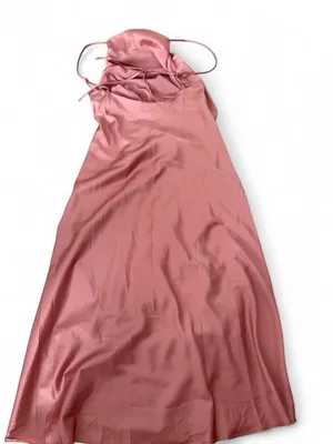 Astr Satin Ruched Slip Midi Dress in Rose thumbnail 3
