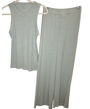 Summersalt Blue and White Striped Pajama Set Women's sz. S thumbnail 1