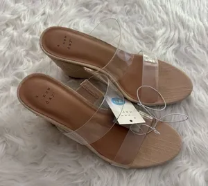 A New Day Ansel Double Band Open Toe Wedge Heels Size 7.5 thumbnail 1