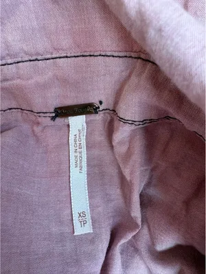 Free People Women's Pink Button-Up Long Sleeve Shirt XS thumbnail 5