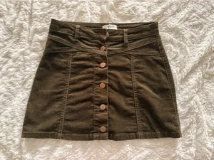 Forever 21 Corduroy Skirt Mini Green Dark thumbnail 1