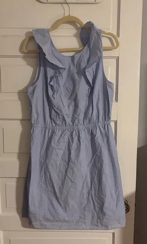 J.Crew Light Blue Sleeveless Ruffle-Trim Sundress thumbnail 1
