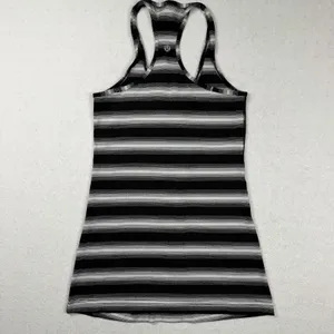 Lululemon Cool Racerback Tank Women’s Size 2 XS Black White Striped Yoga thumbnail 2
