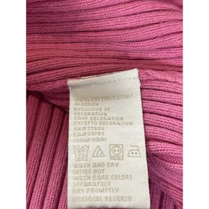 Tommy Hilfiger Ribbed Knit Sweater Womens XL Pink Flag Logo Y2K Preppy FLAW thumbnail 7