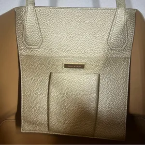 Tory Burch | NWOT Metallic Perry Leather Tote Golden Large Purse Shoulder Bag thumbnail 8